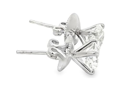 18K White Gold Natural Round Diamond Stud Earrings