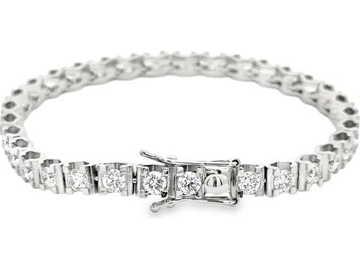 18K White Gold Tennis Bracelet with Natural Round Diamonds