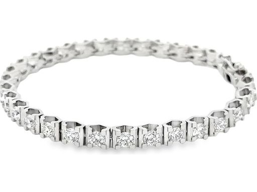 18K White Gold Tennis Bracelet with Natural Round Diamonds