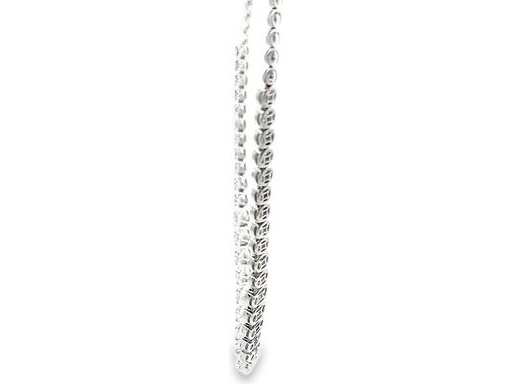 18K White Gold Necklace with Natural Princess Cut Diamonds and Natural Marquise Cut Diamonds