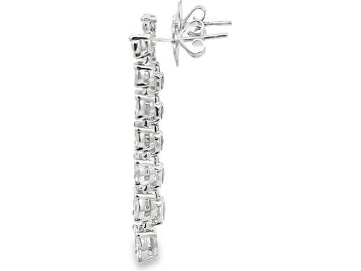 18K White Gold Earrings with Natural Princess Cut Diamonds and Natural Marquise Cut Diamonds