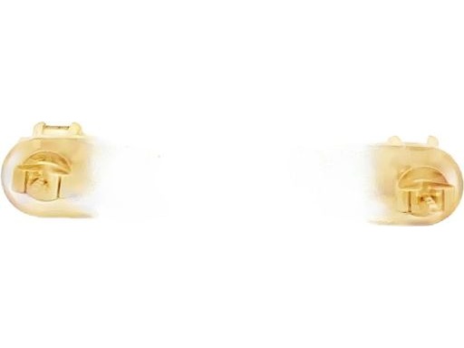 18K Yellow Gold Geometric Stud Earrings with Natural Baguette Diamonds