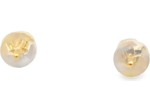 18K Yellow Gold Heart-Shaped Stud Earrings with Natural Diamonds