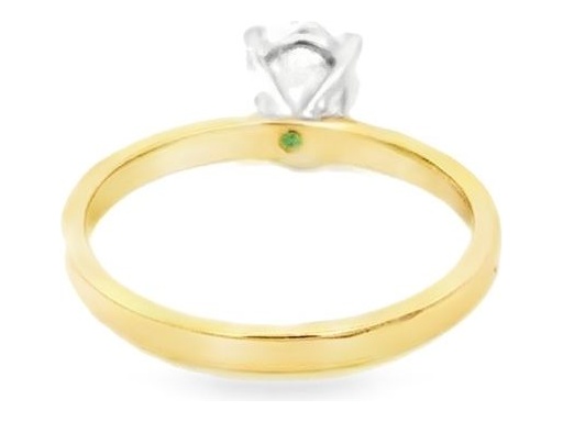 1 Carat Oval Natural Diamond Ring in 18K Yellow Gold