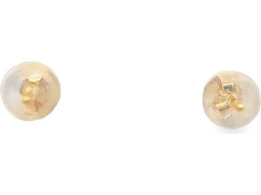 18K Yellow Gold Stud Earrings with Natural Diamonds