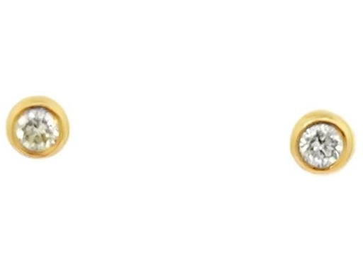 18K Yellow Gold Stud Earrings with Natural Diamonds
