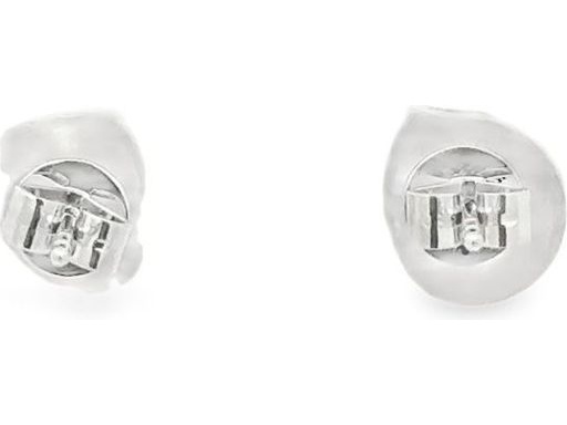 18K white gold stud earrings featuring natural diamonds in an elegant oval halo setting