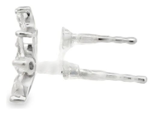 Platinum 900 Floral Stud Earrings with Natural Marquise Diamonds