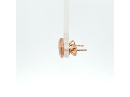 18K Rose Gold Hexagon Stud Earrings with Natural Diamonds