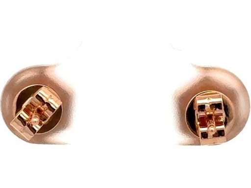18K Rose Gold Hexagon Stud Earrings with Natural Diamonds