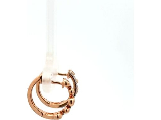 18K Rose Gold Natural Diamonds Huggie Earrings