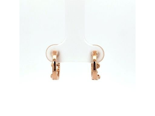 18K Rose Gold Natural Diamonds Huggie Earrings