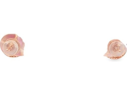 18K Rose Gold Stud Earrings with Natural Diamonds and Ruby