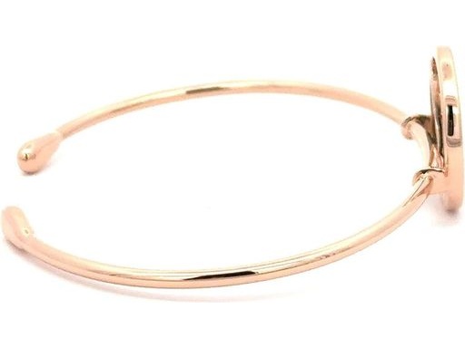18K Rose Gold Open Bangle with Malachite, Natural Diamonds & Pink Sapphire (Madagascar)