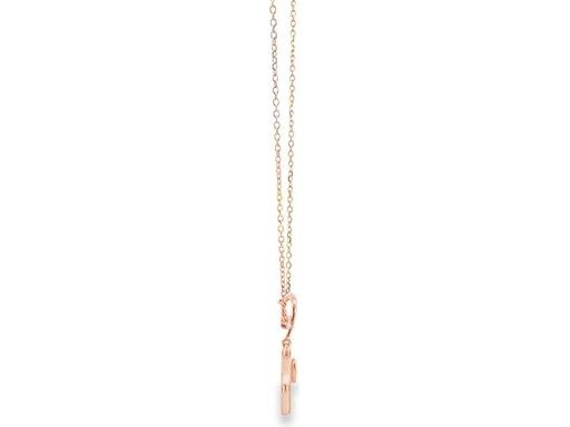 18K Rose Gold Necklace with Mother of Pearl & Natural Diamonds
