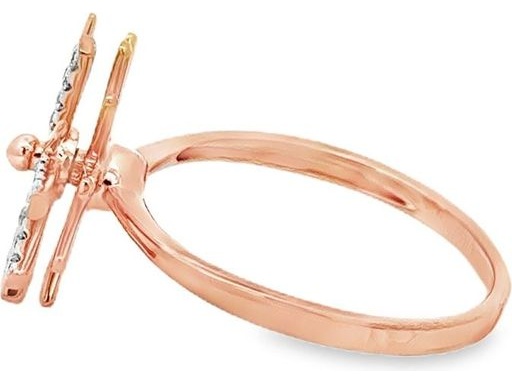 18K Rose Gold Starburst Ring with Natural Diamonds