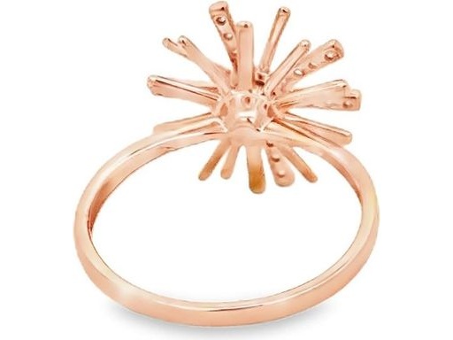 18K Rose Gold Starburst Ring with Natural Diamonds