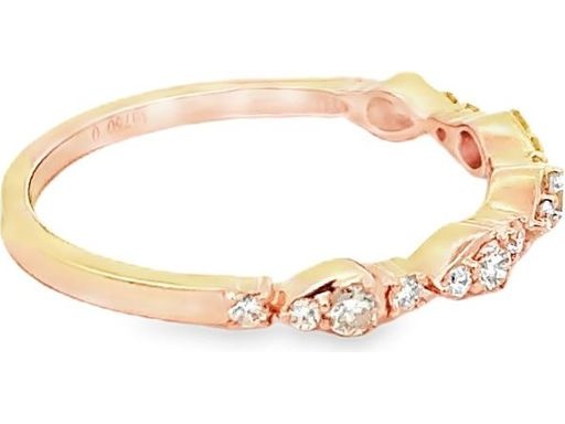 18K Rose Gold Band with Natural Round Diamonds