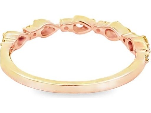 18K Rose Gold Band with Natural Round Diamonds