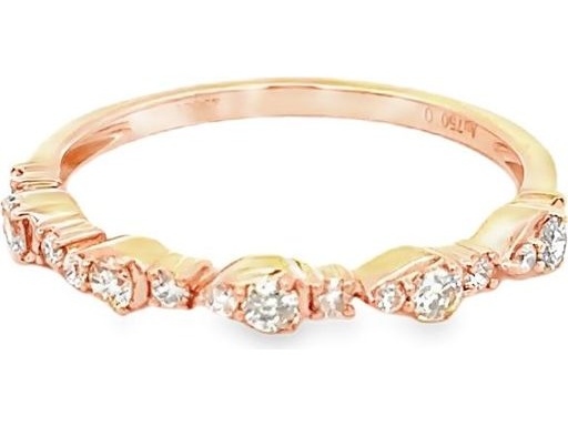 18K Rose Gold Band with Natural Round Diamonds