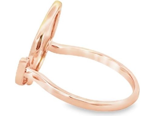 18K Rose Gold Open Ring with Marquise Mother of Pearl and Natural Diamonds