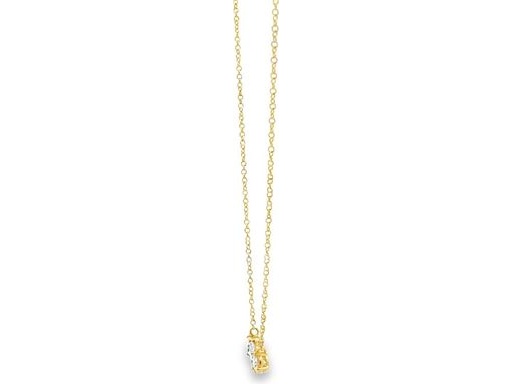 18K Yellow Gold Pendant Necklace with Natural Trio of Pear, Marquise, and Oval-Cut Diamonds