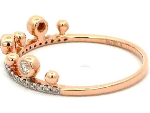 18K Rose Gold Crown-Inspired Ring with Natural Diamonds