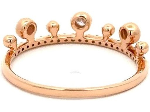 18K Rose Gold Crown-Inspired Ring with Natural Diamonds