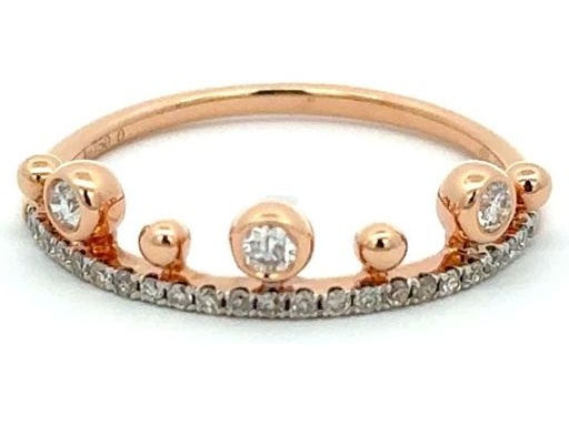 18K Rose Gold Crown-Inspired Ring with Natural Diamonds