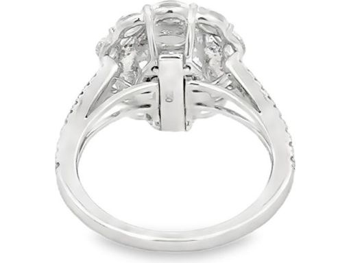 18K White Gold Convertible Ring Pendant with Natural Marquise, Princess, and Round Diamonds