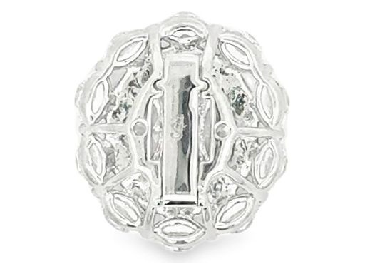18K White Gold Convertible Ring Pendant with Natural Marquise, Princess, and Round Diamonds