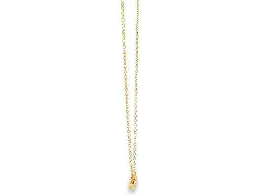 18K Yellow Gold Pendant Necklace with Natural Solitaire Diamond