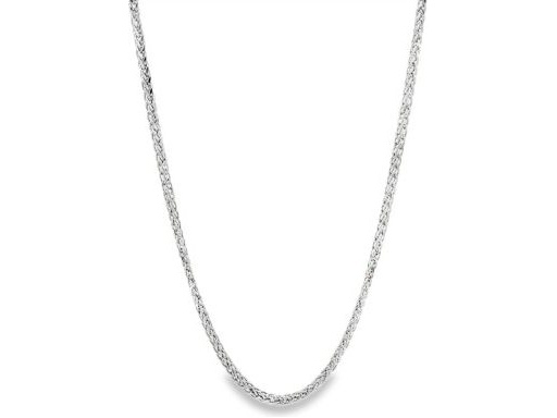18K White Gold Wheat Chain Necklace – 17.5 inch