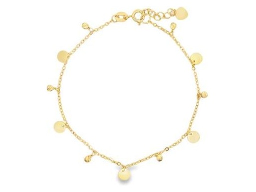 18K Yellow Gold Disc Chain Bracelet