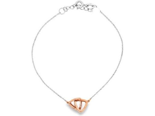 18K White and Rose Gold Bracelet with Interlocked Triangle Motif