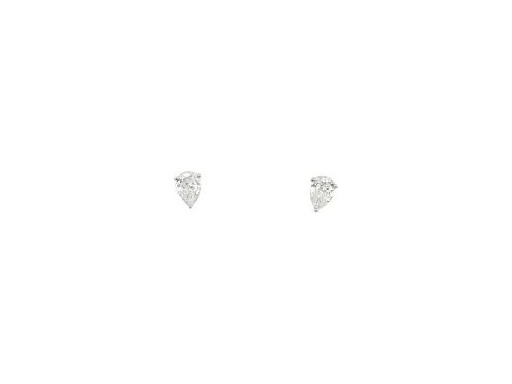 18K White Gold Earrings with Natural Pear-Shaped Diamonds