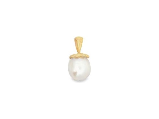 14k yellow gold fresh water pearl pendnat 