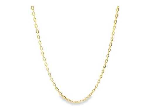 18K Yellow Gold Fine Cable Chain Necklace 17 Inches