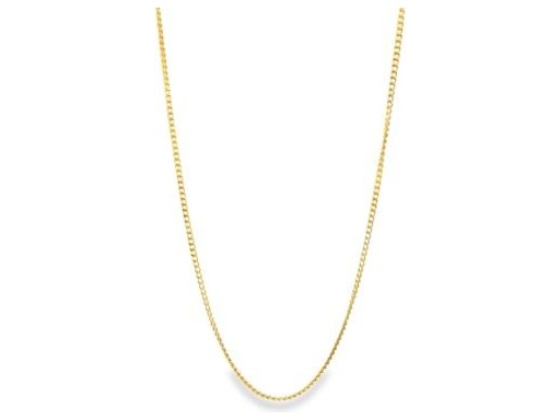 18K Yellow Gold Curb Chain Necklace 20 Inches