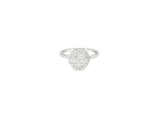 18K White Gold Cluster Ring with Natural Diamonds