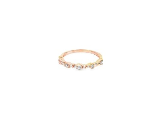 18K Rose Gold Band with Natural Round Diamonds