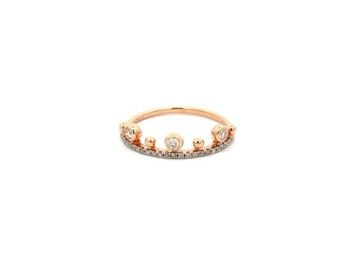 18K Rose Gold Crown-Inspired Ring with Natural Diamonds